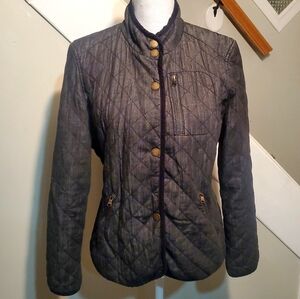 Ralph Lauren Womens Cotton Gray/Black Snap Up Jacket LRL